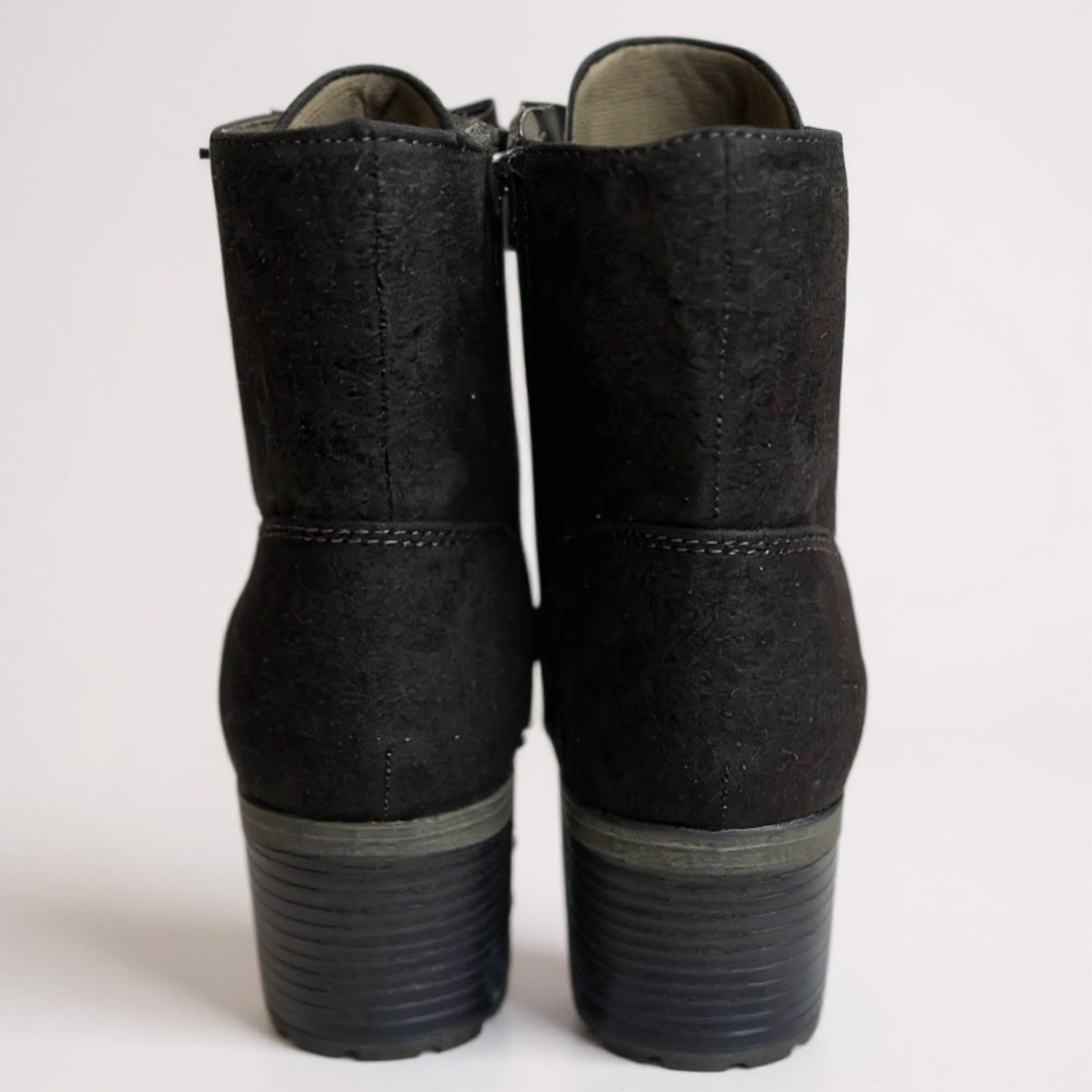 Ironstep Chunky Combat Block- Heel Boots - Picture 5 of 11